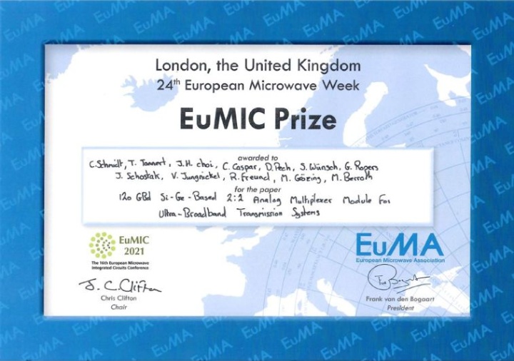 EuMIC 2021 Best Paper Award